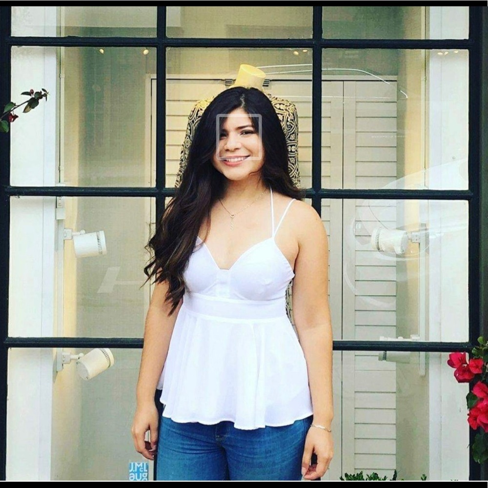 Express White Flowy Top